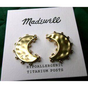 NEW Madewell Goldtone Crescent Moon Earrings